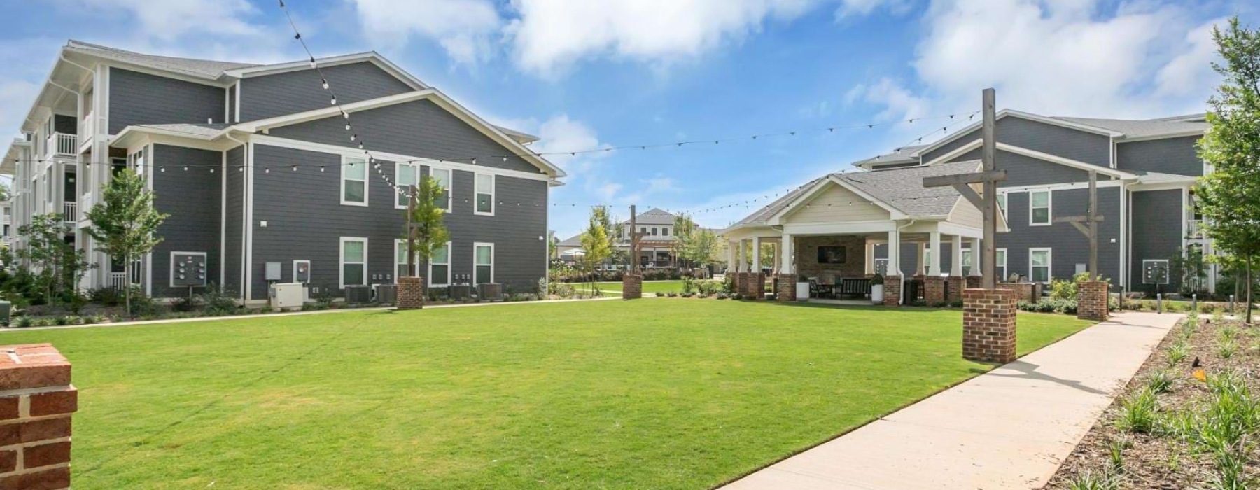 a long shot of a house